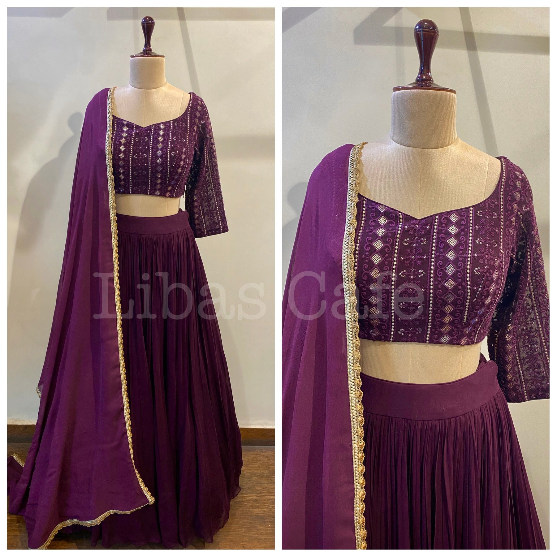 Purple Lakhnavi Lehenga
